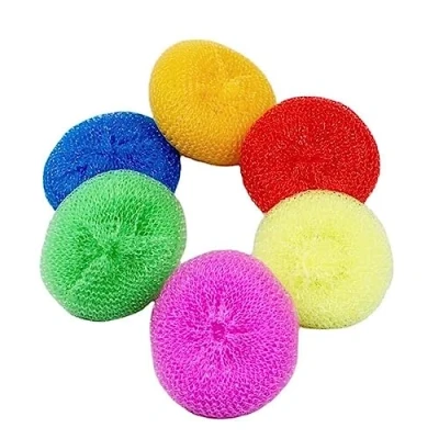 Image of Dish Scourer Cleaning Balls Stainless Steel Scrubber Wire Y5W9 Plastic