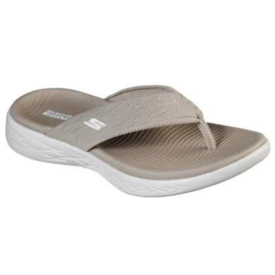 Image of Skechers Women&#039;s On The go 600 Sunny flip Flops, Brown, 7 UK