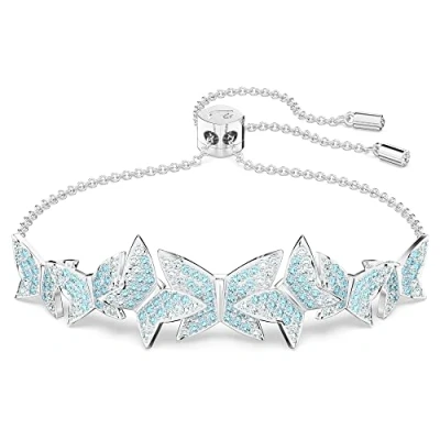 Image of Swarovski Lilia bracelet, Butterfly, Blue, Rhodium plated