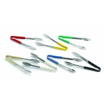 Image of Yellow Vinyl Coated Stainless Steel Tong 9.5&#039;&#039;