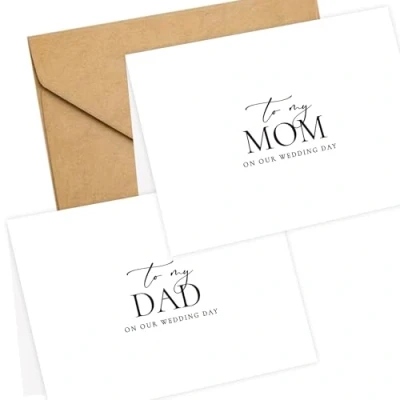 Image of LADY&amp;HOME Set of 2 Wedding Day Cards to Dad and Mom,To My Mom on Card (A1:Dad &amp; Mom)