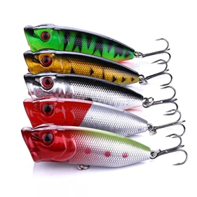 Image of CENPEK 5Pcs Fishing Lure Set, 6.5cm Topwater Floating Lure, Life Like Swimming Swimbait, Tackle Bait Set for Freshwater Saltwater Carp Bass Pike