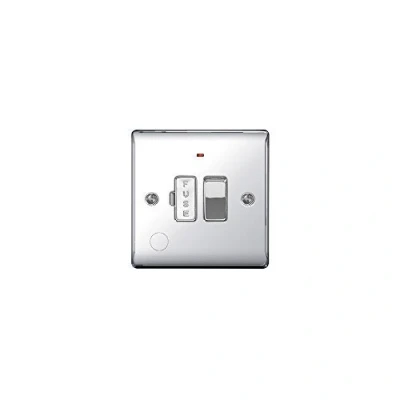 Image of BG Electrical NPC53 Nexus Metal Polished Chrome 13A DP Switched Fused Connection Unit c/w Neon + Flex Outlet by