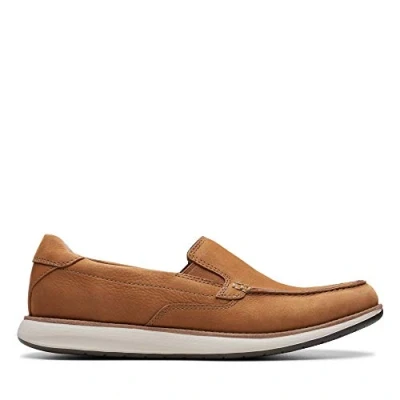 Image of Clarks Un Pilot Step Leather Shoes in Tan Standard Fit Size 8