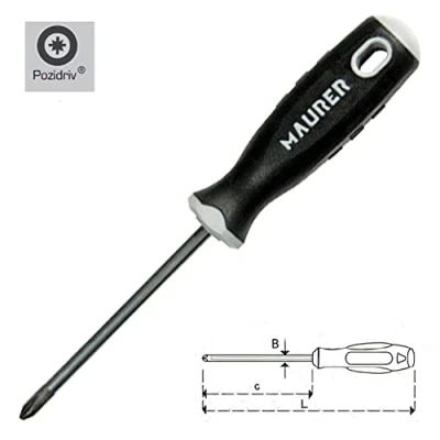 Image of Maurer Pozidriv Screwdriver 1 x 100 mm.