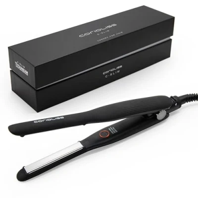 Image of Corioliss C Slim Mini Hair Straightener Curler Extra Thin Titanium Plates Pencil Flat Iron for Short Medium Long Women Men