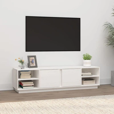 Image of vidaXL TV Cabinet White 156x40x40 cm Solid Wood Pine