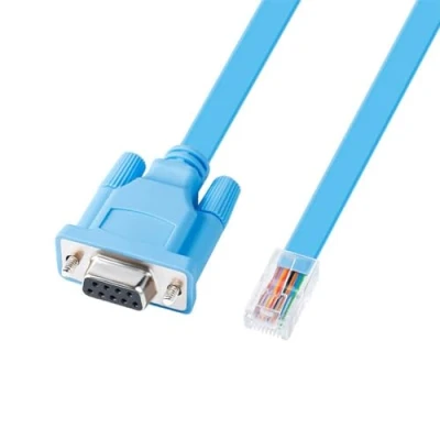 Image of DTech DB9 to RJ45 Ethernet Console Cable Cisco Device Management Serial Adapte (1.8m, Blue)