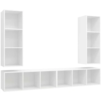 Image of vidaXL Wall mounted TV Cabinets 4 pcs White Engineered Wood