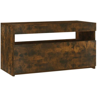 Image of vidaXL TV Cabinet with LED Lights Smoked Oak 75x35x40 cm
