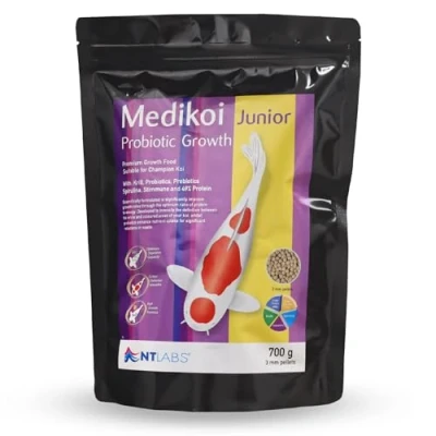 Image of NT Labs Medikoi Probiotic Growth, Complete Feed For All Pond Fish, Ideal Late Spring and Summer Feeding, High Protein Fish Feed, Maintains Immune System, Koi Food (700 g)(3 mm)