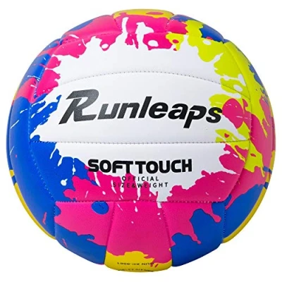 Image of Runleaps Beach Volleyball Official Size 5 Soft Waterproof Sand Sports PU Ball for Indoor, Outdoor, Pool, Gym, Training