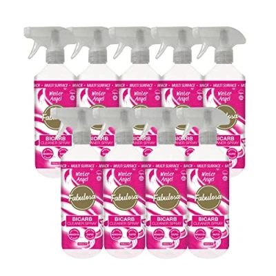 Image of Fabulosa Multi Purpose, Surface, Odour Removing Bicarbonate of Soda Bicarb Cleaning Spray, 500ml, 9 Pack, Winter Angel