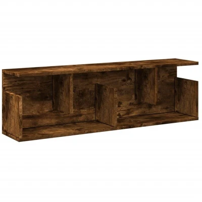 Image of vidaXL Wall Cabinet 100x20x30 cm Smoked Oak Engineered Wood