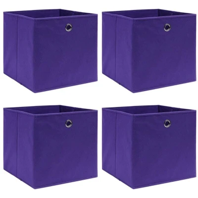 Image of vidaXL Storage Boxes 4 pcs Non woven Fabric 28x28x28 cm Purple