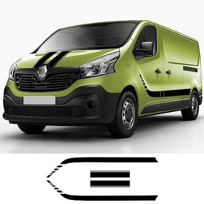 Image of Camper Van Car Door Side Graphics Stickers Vinyl Film Hood Bonnet Decals Accessories, for R=enault Trafic 2 3 MK3 MK2