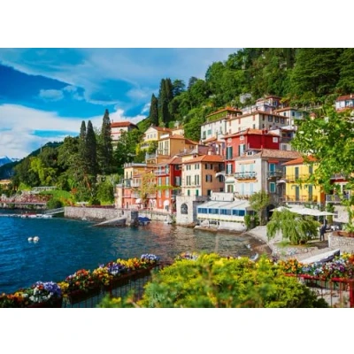 Image of Ravensburger Lake Como Italy 500 Piece Jigsaw Puzzle for Adults and Kids Age 10 Years Up Italian Landscape