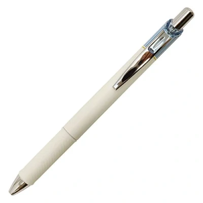Image of Pentel EnerGel Clena Retractable Liquid Gel Pen, Micro Fine Point 0.5mm Needle Tip, Black Ink, Sax Blue Body (BLN75LS A)
