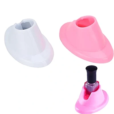 Image of 2pcs Nail Polish Bottle Holder, Soft Rubber Varnish Holder Anti‑Spill Stand For Art Salon