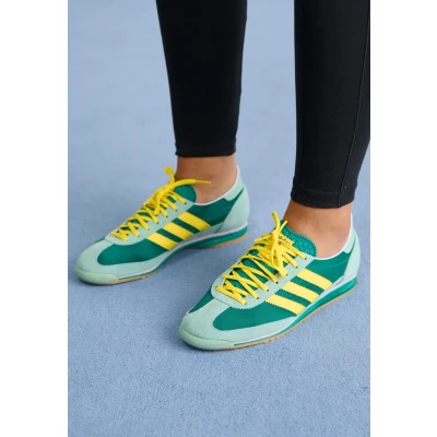 Image of adidas Originals Trainers, Women&#039;s, Size: 7, Active green/yellow/hazy green Leather and textile