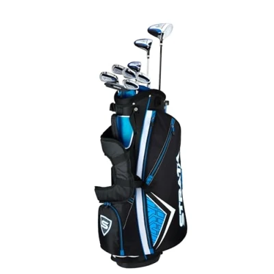 Image of Strata Men&#039;s Right Hand Golf Club Package Set 12 Piece, Blue
