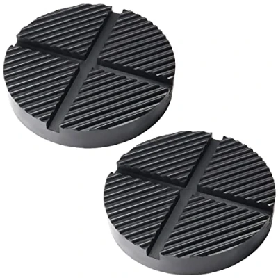 Image of 2Pcs Universal Floor Slotted Car Rubber Jack Pad Frame Protector for Pinch Weld Stand Adapter Side Lifting Disk Jacking Tool 24mmX125mmx125mm