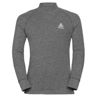 Image of odlo Kids Functional long sleeve shirt with stand up collar ACTIVE X WARM ECO, steel grey melange, 104
