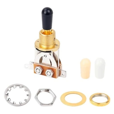 Image of Banworks Metric 3 way Toggle Switch Pickup Selector for Epiphone EPI LP Les Paul Style Guitar JT/DWQ 01 Golden with Black Tip