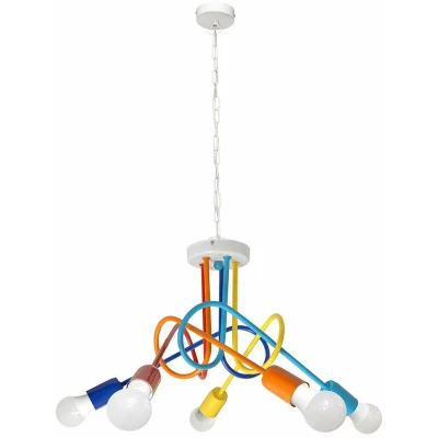 Image of Oxford Multi Arm Pendant Ceiling Light White, Coloured 60cm