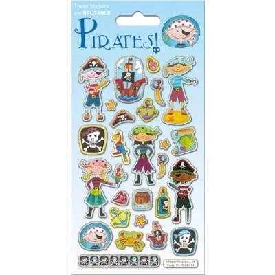 Image of Pirates Sparkly Reusable Stickers Perfect for Craft Activities Children and Adults on Non Porous Surfaces