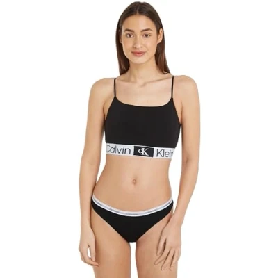 Image of Calvin Klein Underwear Lightly Lined Bralette Undershirt, Women&#039;s, Size: Large, Black