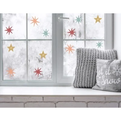 Image of QuoteMyWall Christmas Window Decorations Stars Decorative Stickers Decals