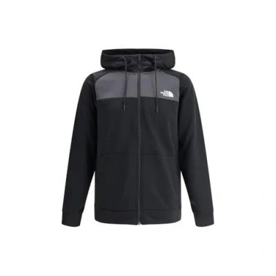Image of The North Face Men&#039;s Reaxion Fleece Full Zip Hooded Jacket, Tnf Black/Asphalt Grey, XS