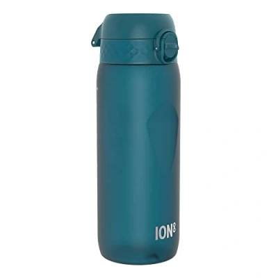 Image of ION8 Water Bottle, 750 ml/24 oz, Leak Proof, Easy to Open, Secure Lock, Dishwasher Safe, BPA Free, Flip Cover, Carry Handle, Soft Touch Contoured Grip, Clean, Odour Carbon Neutral, Teal