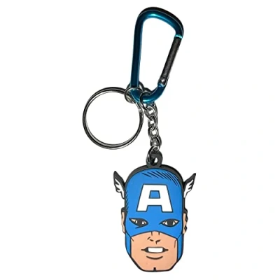 Image of South Coast Jewellery Captain America Superhero Keyring Keychain Bag Pencil Case Charm Pendent Zip Accessory