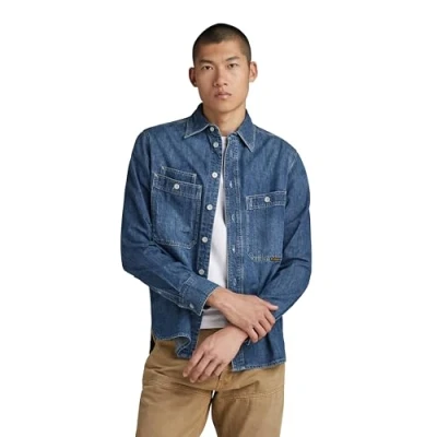 Image of G STAR RAW Men&#039;s Nimes Regular Shirt , blue (faded noosa D23009 D252 G310), M