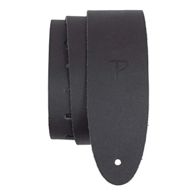 Image of Perri’s Leathers Ltd. Guitar Strap Basic Leather Black 2.5 inches wide Adjustable For Acoustic/Bass/Electric Guitars Made in Canada (B25 179)