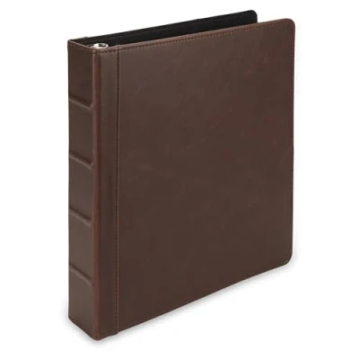 Image of Samsill Vintage Hardback Book Binder/Professional Binder Organizer/Planner / 1.5 Inch 3 Ring Binder/Dark Brown (No Zipper, Letter Size)