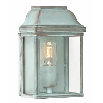 Image of Victoria 1 Light Outdoor Wall Lantern Verdigris IP44, E27