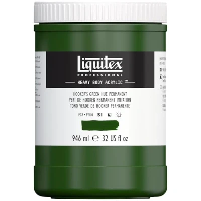 Image of Liquitex Heavy Body Acrylic Paint, Hooker&#039;s Green Colour, 946 ml (Pack of 1)