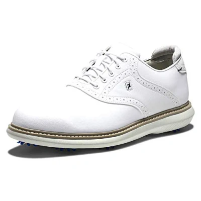 Image of FootJoy Men&#039;s FJ Traditions Golf Shoes, White, 6 UK