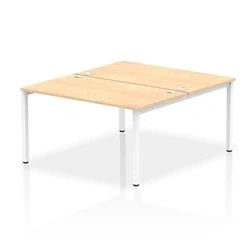 Image of Impulse Bench B2B 2 Person 1400 White Frame Office Desk Maple