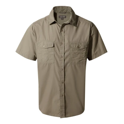 Image of Craghoppers Mens Kiwi Short Sleeved Shirt (Pebble Grey) Size X Large