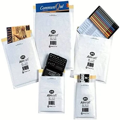 Image of Jiffy JL 6 290 x 445 mm Airkraft Lightweight Postal Bag for Shirts and Clothes (Size 6), White, Box of 50