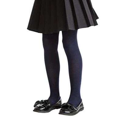 Image of 1 Pair Navy Plain Bamboo Tights with Smooth Toe Seams Girls 11 12 Years SOCKSHOP