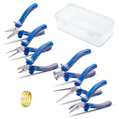 Image of SPEEDWOX Mini Pliers Set Jewelry 6 Pcs Small Fine Making Kit with Jump Ring Opener Micro Precision Combination Craft Hand Tools Industrial Grade Chrome Vanadium Steel