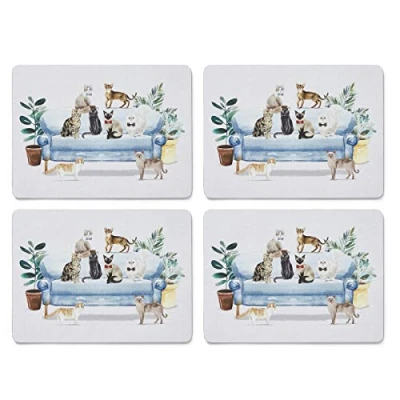 Image of Cooksmart Pack Of 4 Table Place Mats For With British Designs All Types Kitchens Curious Cats