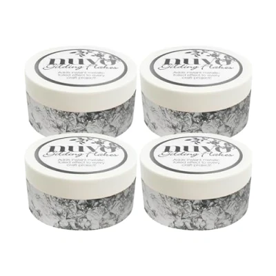 Image of NUVO Gilding Flakes Set (200ml Each) (Silver Bullion, Pack of 4)