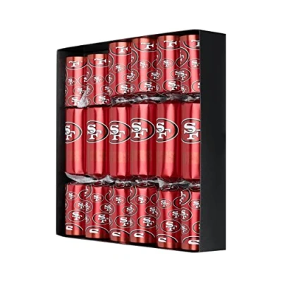 Image of FOCO San Fransisco 49ers NFL American Football Pack of 6 Christmas Party Favours