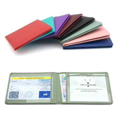 Image of CKB LTD Disabled Badge Holder Wallet for Car Blue Soft PU Leather Protector Disability Parking Permit Protective Cover (Sage Green)